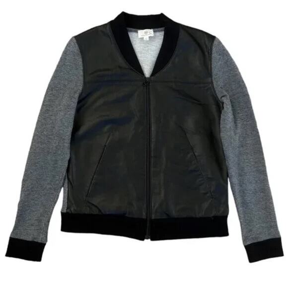 AG Adriano Goldschmied Leather Channel Bomber Jacket XS - Picture 1 of 8